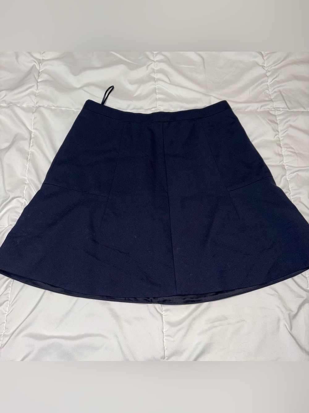 J.Crew Navy Blue Mini Skirt Flare Size 4 Polyester Lined
